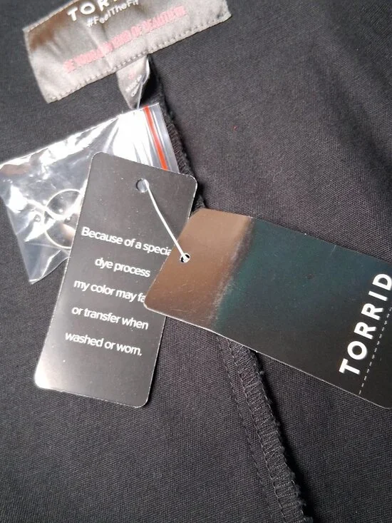 Torrid Size 3 Military Style Jacket Plus Size 3X Army Stretch Twill Black New - Picture 16 of 16